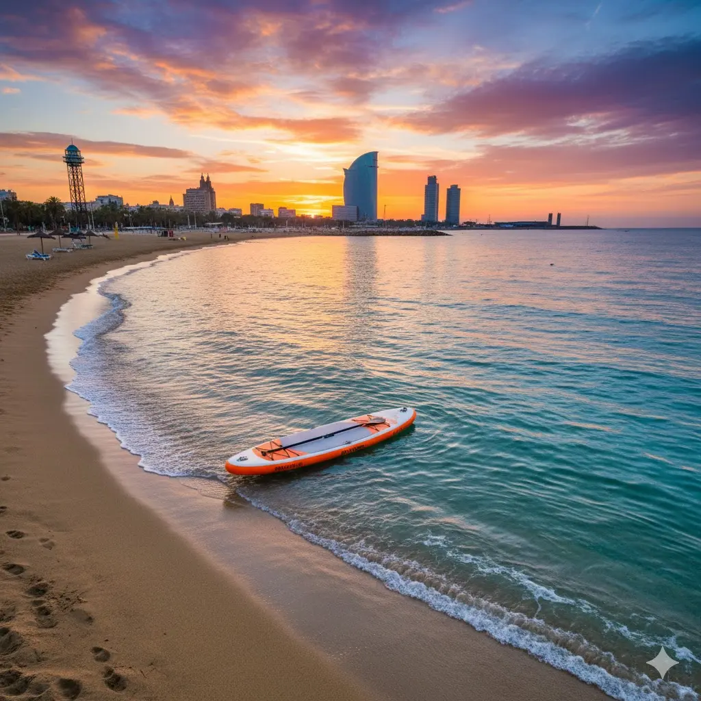 Paddle surf en la Barceloneta